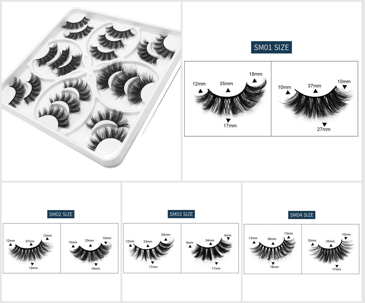 10 Pairs Fake Eyelashes 15-20mm Eyelashes 3D Mink Eyelashes Long Natural Eyelash Set Makeup Eyelash Extensions