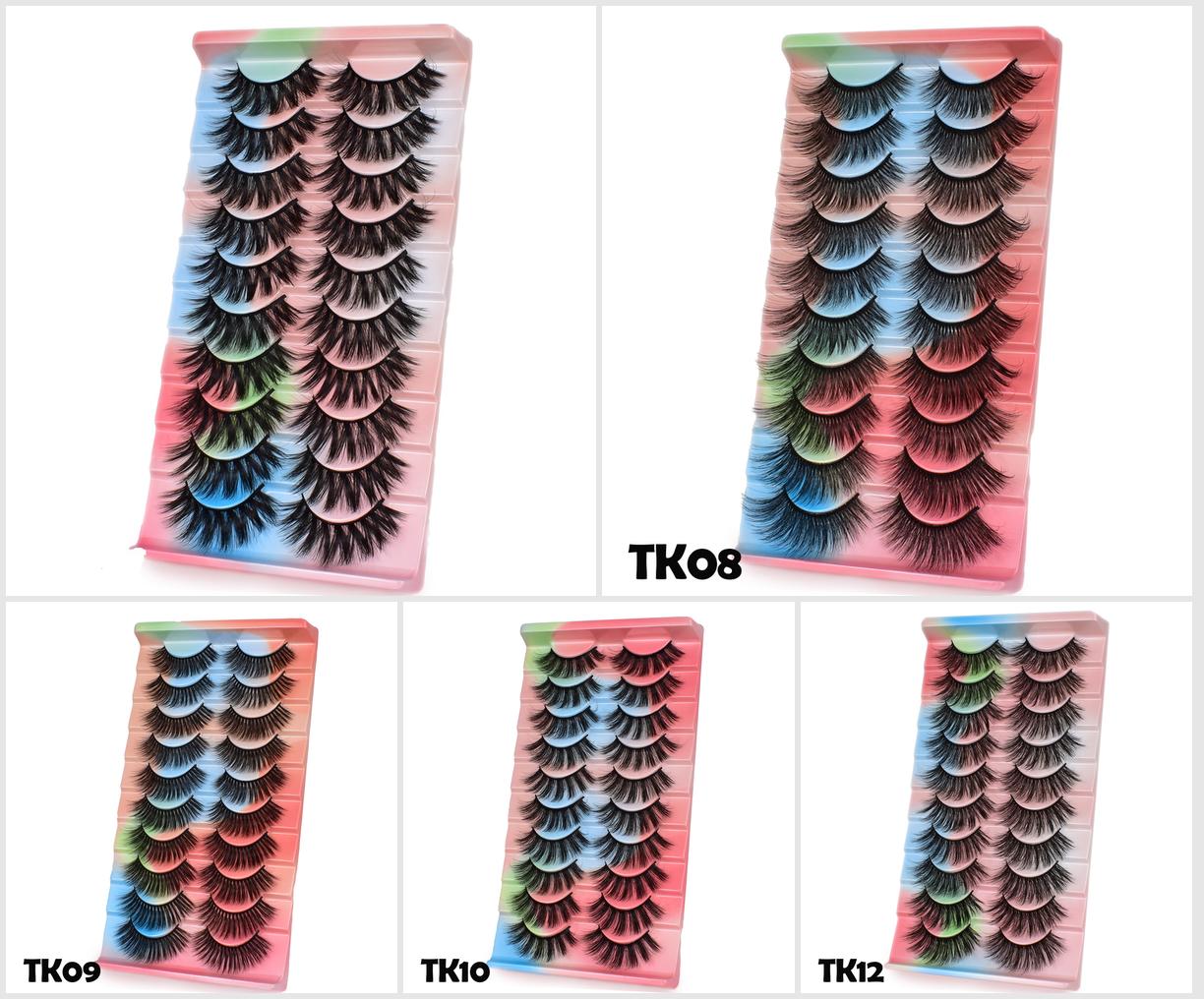 10 Pairs 3D Mink False Eyelashes Natural Thickness Slimming Extra Long Dramatic Effect Eye Makeup Wholesale maquiagem