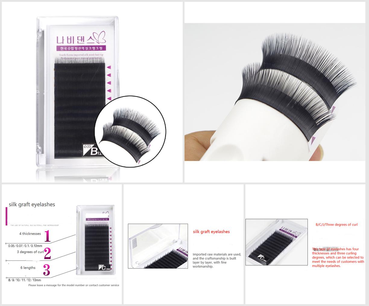 New Artificial Mink Hair 0.1 Thickness Single Eyelash Extension Silk Eyelash
