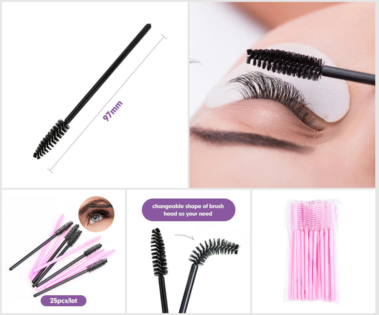 100 Disposable Eyelash Brushes Eyebrow Brushes Mascara Applicator Cosmetic Brushes