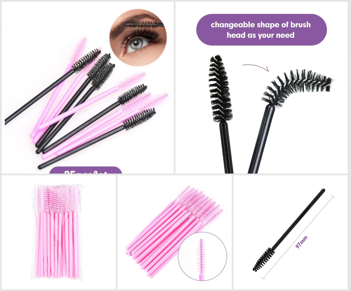 50 Disposable Eyelash Brushes Eyebrow Brushes Mascara Applicator Cosmetic Brushes